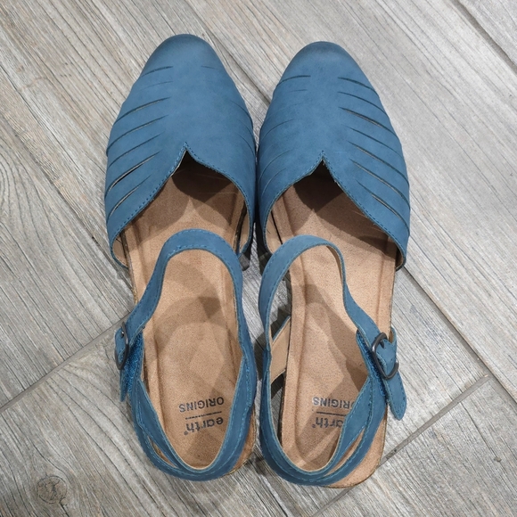 EARTH ORIGINS Palomo Peyton Moroccon Blue Leather Strappy Sandals, 9W, Nwot - Picture 10 of 11